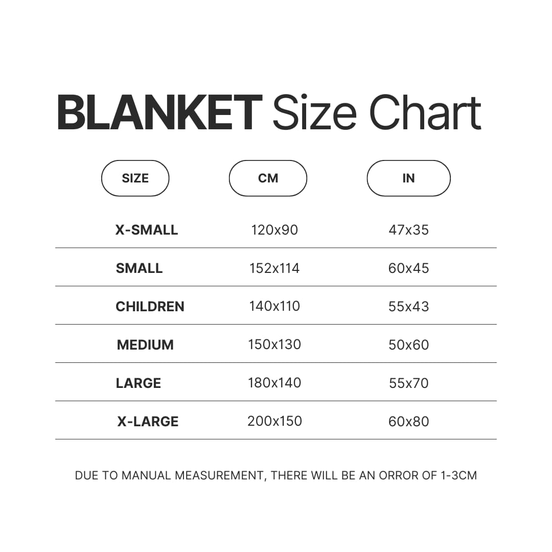 Blanket Size Chart - High School DxD Merch