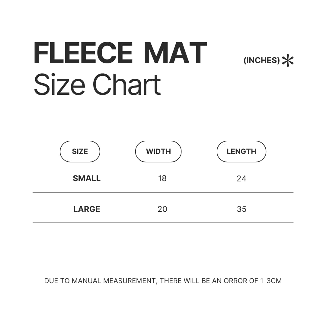 Fleece Mat Size Chart - High School DxD Merch