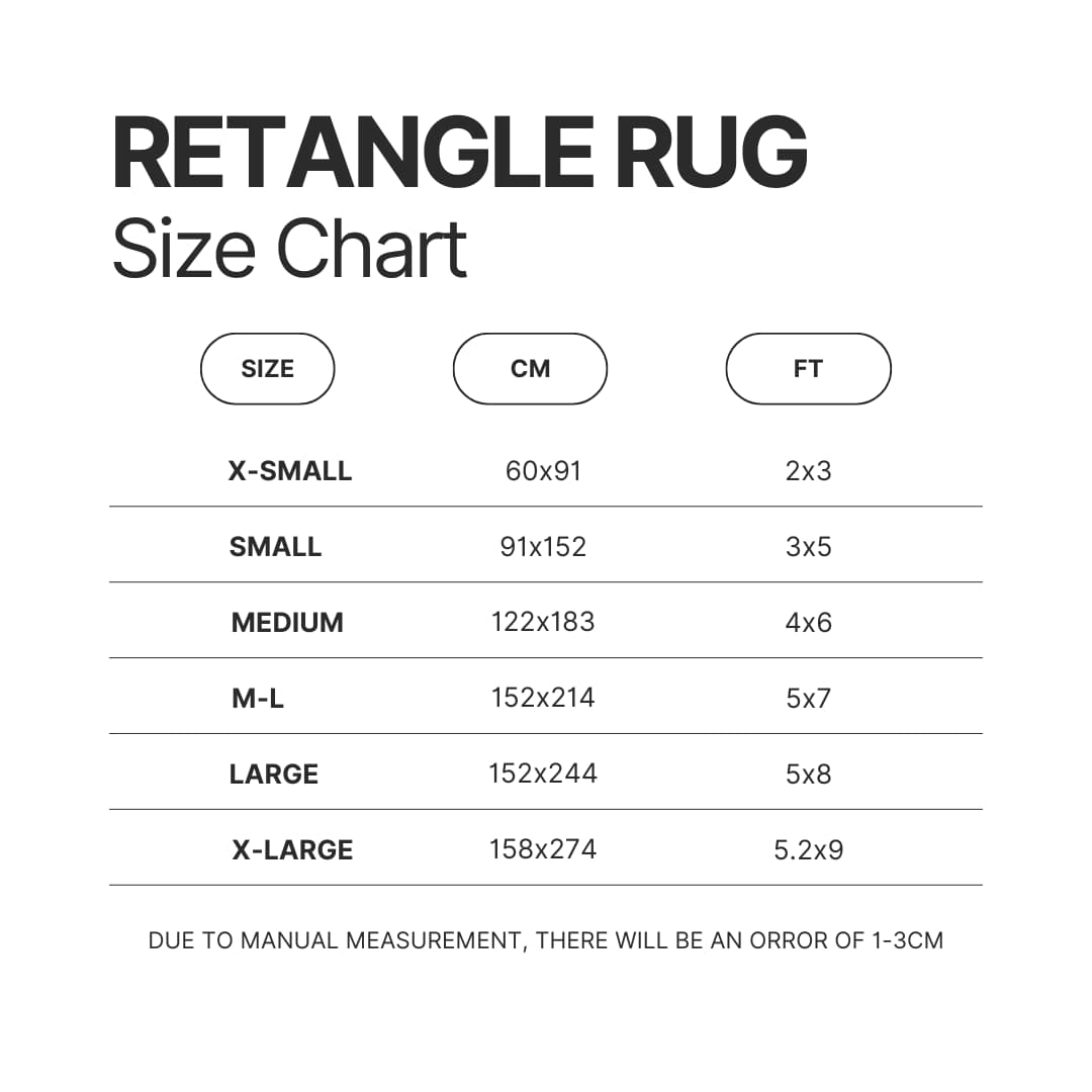 Retangle Rug Size Chart - High School DxD Merch