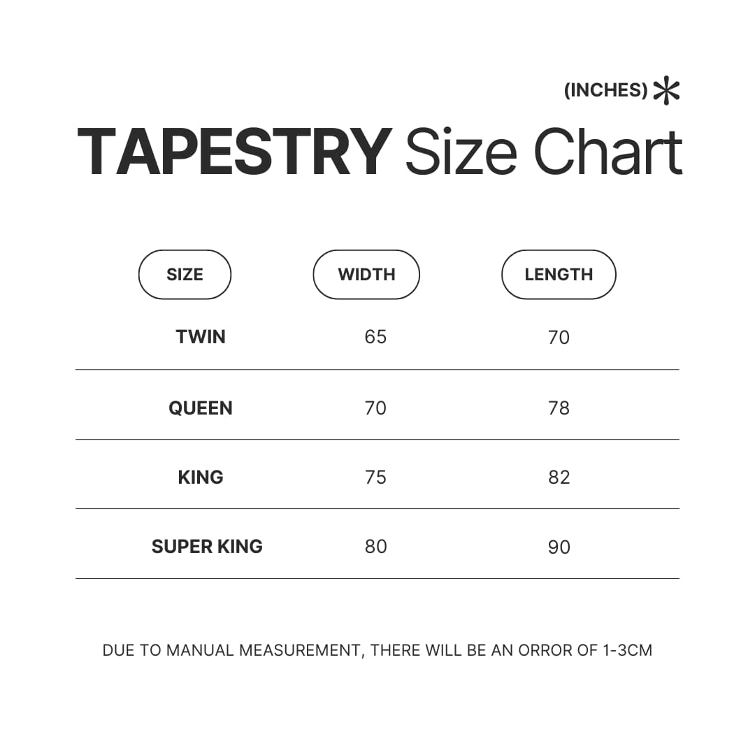 Tapestry Size Chart - High School DxD Merch